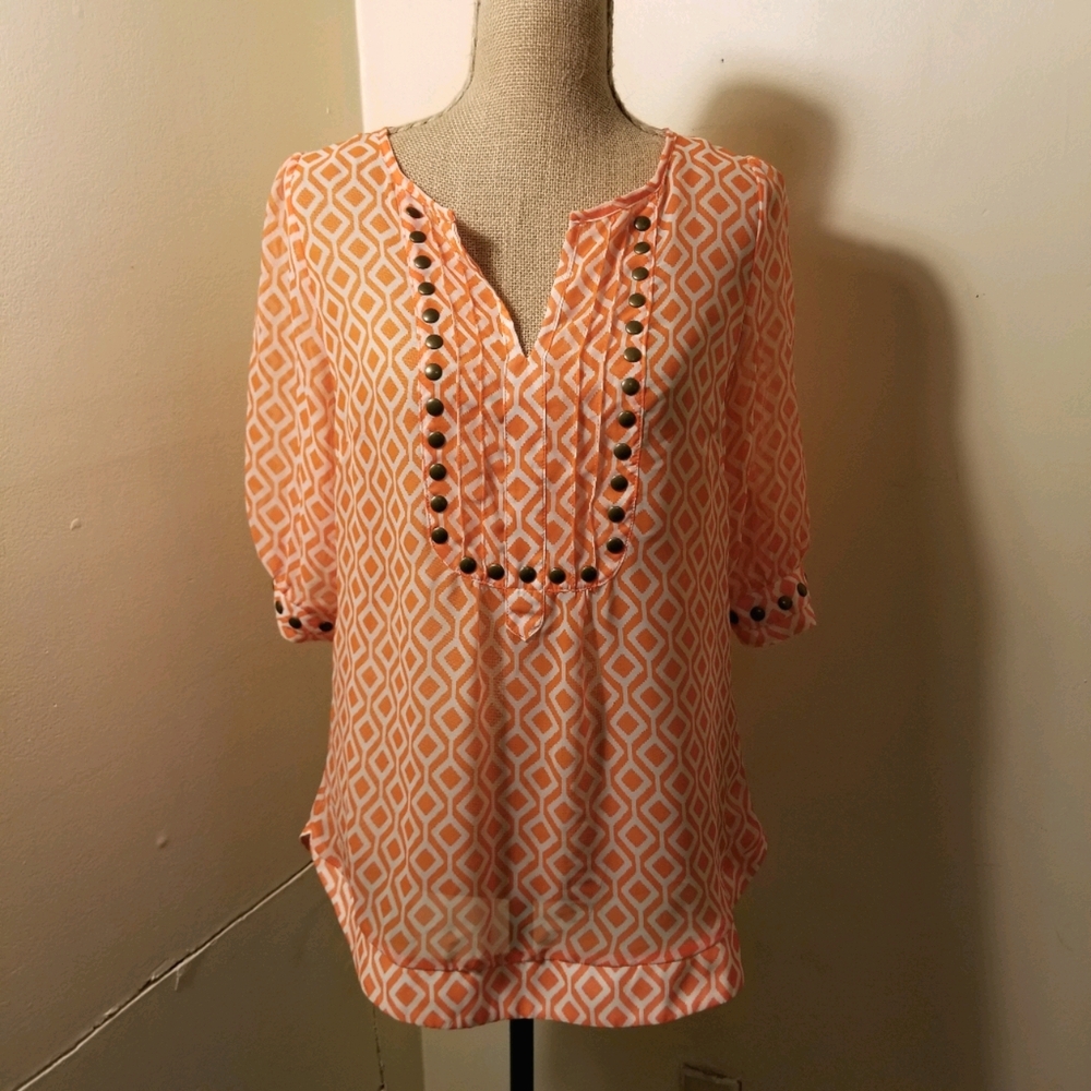 Hawthorn sheer diamond print top medium